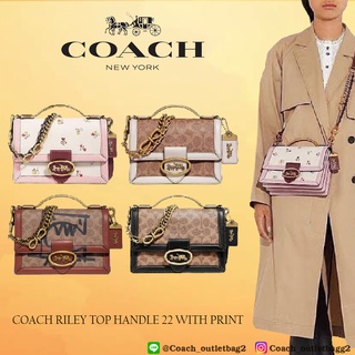 COACH 2508 RILEY TOP HANDLE 22 WITH HEART FLORAL PRINT