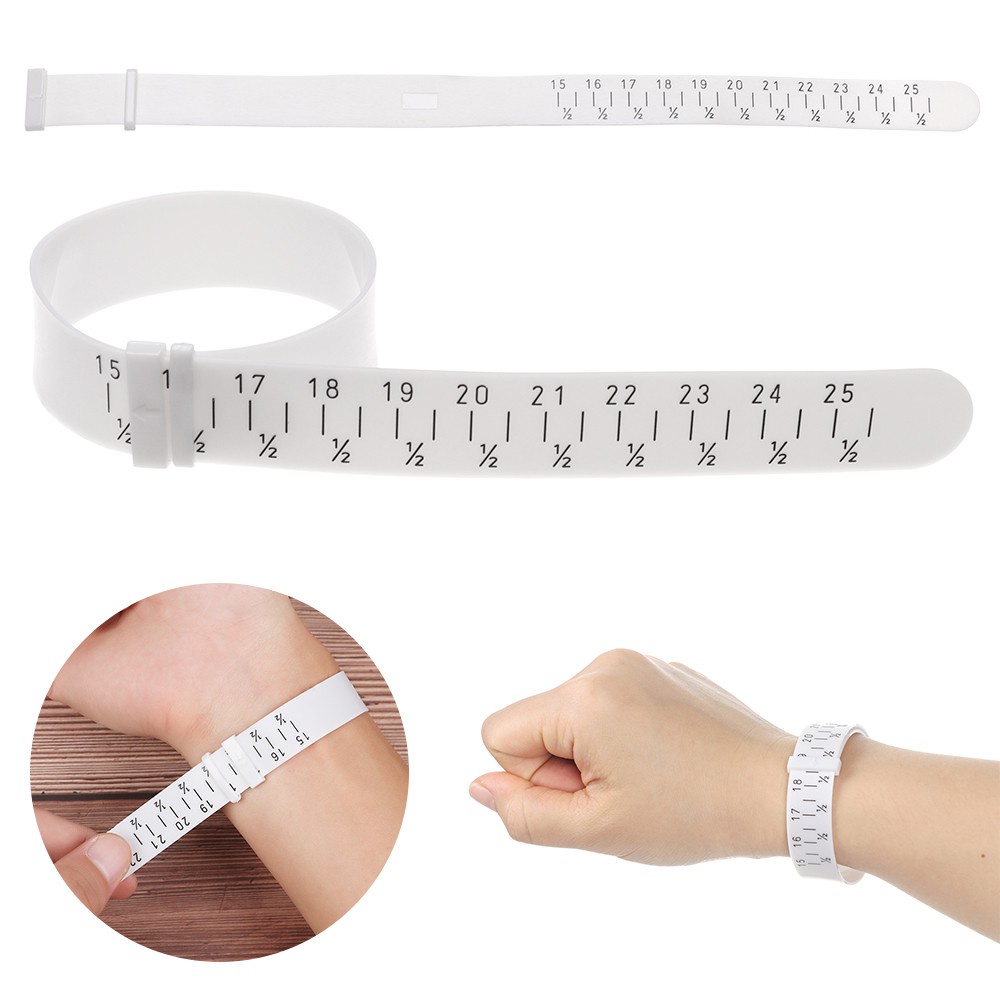 Melodg เครื่องมือวัดขนาดข้อมือ พลาสติก 15-25 ซม. คุณภาพสูง สําหรับวัดขนาดสร้อยข้อมือ กําไลข้อมือ เครื่องประดับ งานแต่งงาน ผู้ชาย และผู้หญิง