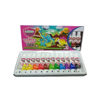 Master Art มาสเตอร์อาร์ต สีน้ำเทมพาร่า 3 มล. จำนวน 12 สี