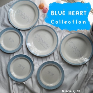 พร้อมส่ง เซ็ทจานเซรามิก blue heart 💙 collection