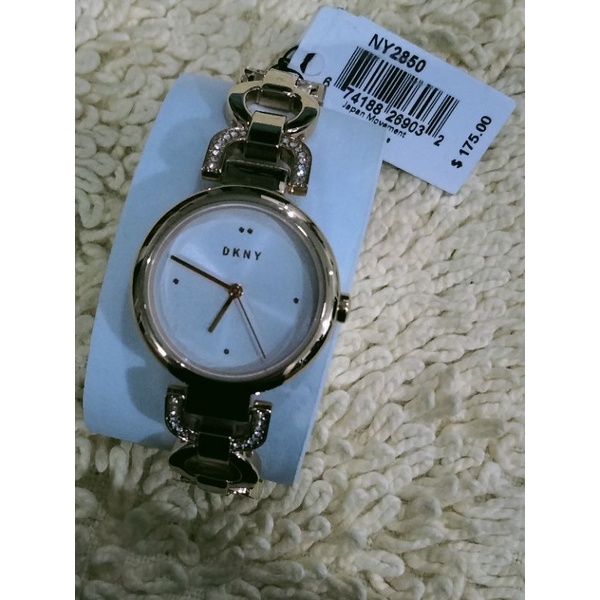 DKNY Eastside Three-Hand Gold-Tone Stainless Steel Ladies Watch 
NY2850