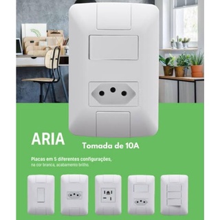 Conjunto Tomada e Interruptor Tramontina Aria