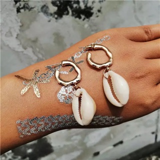 ต่างหูเปลือกหอย Vintage Ocean Shell Gold earrings