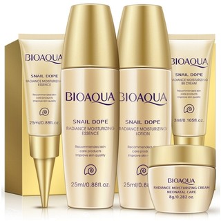 BIOAQUA SNAIL ชุดผลิตภัณฑ์หอยทากดูแลผิวหน้า ขนาดทดลอง 5ชิ้น