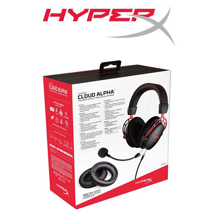 HyperX Cloud Alpha RED Gaming Headset for PS4, Xbox One, PC & More HX-HSCA-RD/AS