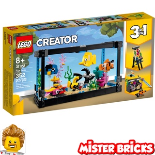 LEGO® 31122 Creator 3-in-1 Fish Tank Set - Versatile Building Kit for Kids to Explore Creativity and Aquarium Design