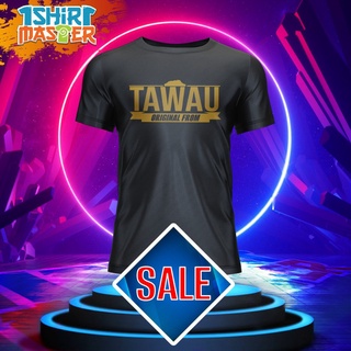 คอตต้อนคอกลมเสื้อยืด พิมพ์ลาย TAWAU PRINTED สีทอง และเสื้อยืดS-5XL