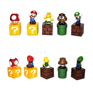 ฟิกเกอร์ Super Mario Bros PVC ของเล่นสําหรับเด็ก 5 ชิ้น