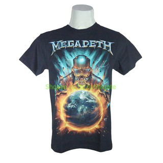 เสื้อวง Megadeth เสื้อไซส์ยุโรป เมกาเดธ PTA1774 เสื้อยืดแฟชั่นวงดนตรี
