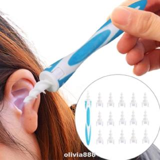 Cleaner Spiral Soft Washable Portable Replaceable Swab Ear Care Earpick Set