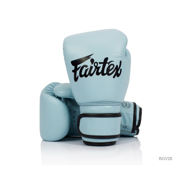Fairtex Boxing gloves BGV-20 Genuine leather  Light Blue Muay Thai for training  , นวมซ้อมมวย แฟร์แท็กซ์ สีฟ้า หนังแท้