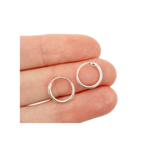 (เหลือ 0.- ใส่ INCSM2F) Silver Thai ต่างหูเงินแท้ แบบห่วง 12 mm Plain silver hoops