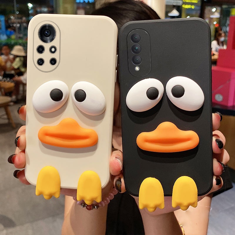 สำหรับ Samsung Galaxy S25 S24 S23 S21 S20 FE S10 S9 S8 Note 8 9 10 Plus 20 Ultra Note10 Lite A06 A16 A36 A55 A35 A25 A15 A05 A05S A24 A34 A54 A04 A04E A14 เป็ดการ์ตูน 3D นุ่ม เคสโทรศัพท์ TPU แบบเต็มฝาหลังเคสกันกระแทก