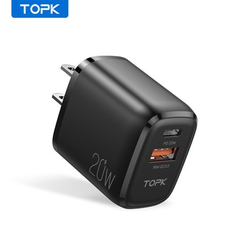 TOPK B210P 20W PD3.0 หัวชาร์จ USB อะแดปเตอร์ชาร์จ แบบชาร์จเร็ว สําหรับ iPhone12 XS X 8 7 6 5