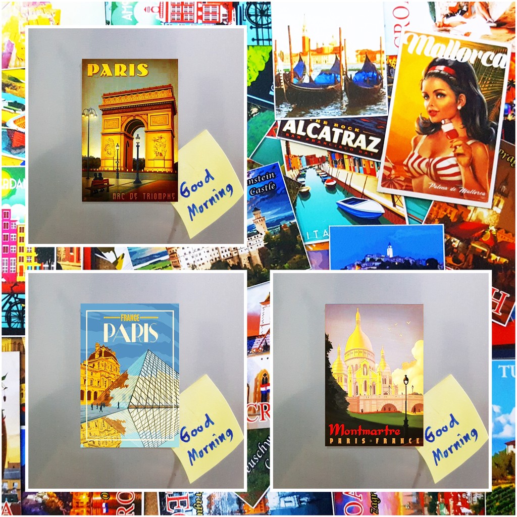 แม่เหล็กติดตู้เย็น ฝรั่งเศส 2×3 นิ้ว ของที่ระลึก ของฝาก Souvenir Fridge Magnet France SET 1 2x3"