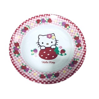 จาน Hello Kitty ทรงลึก  ผลิตจากเม็ดพลาสติคเกรด A คุณภาพสูง มีความแข็งแรง ทนทาน