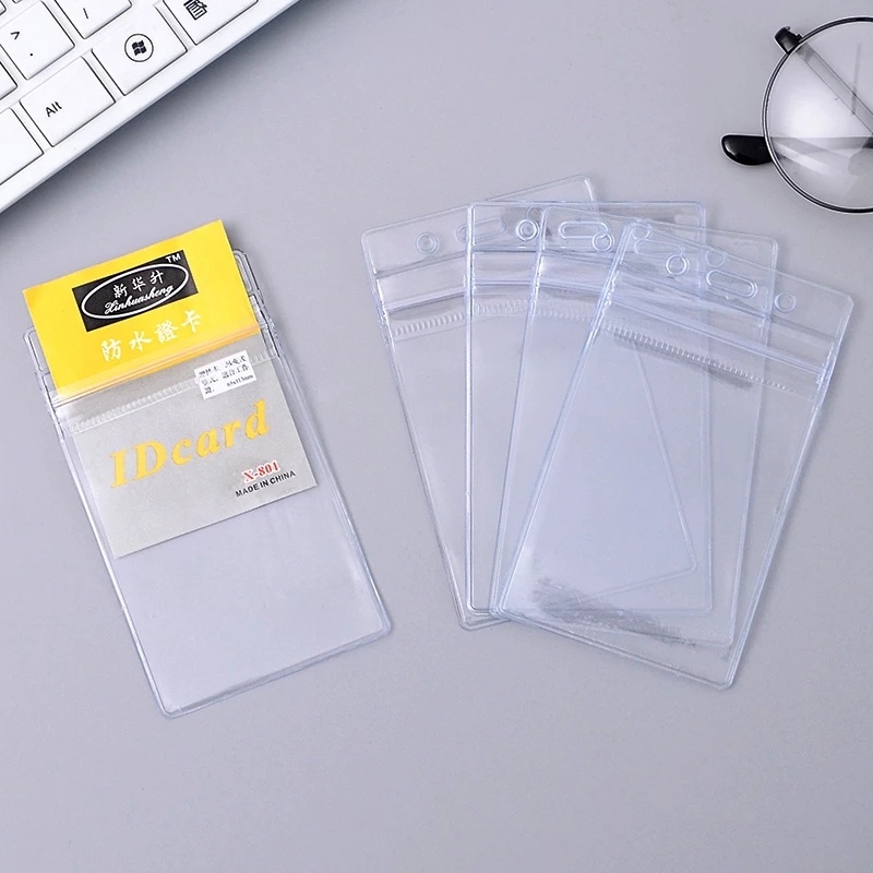 [ขายส่ง5ชิ้น/แพ็ค][ ที่ใส่ป้ายบัตรพลาสติกพีวีซี][ที่ใส่บัตรกันน้ำโปร่งใส][ที่ใส่ป้ายชื่อบัตรธนาคารนิทรรศการโปร่งใส]