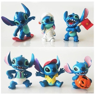 Gp41 โมเดลฟิกเกอร์ การ์ตูน Lilo Stitch ฮาโลวีน 6 ชิ้น PG41