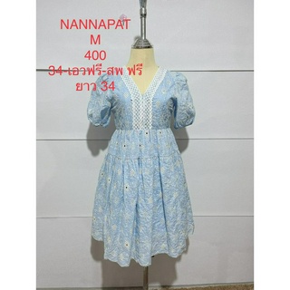 เดรสสั้น สีฟ้า NANNAPAT SIZE M