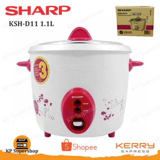 SHARP(ชาร์ป) หม้อหุงข้าวไฟฟ้า ขนาด 1.1 ลิตร รุ่น KSH-D11-RD