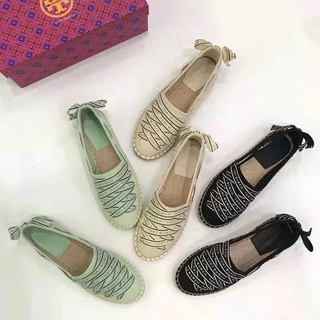 ‼️รุ่นใหม่ล่าสุด ใส่สบาย ไม่กัดเท้า ‼️ Tory burch espadrilles 1990.- (preorder)