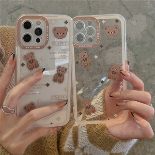 เคสซิลิโคน ลายการ์ตูนหมีบราวน์ สําหรับ iPhone 14 13 12 11 Pro Promax 14Plus mini X XS XR XSMAX 6 6s 6plus 6splus 7 8 SE2020 7plus 8Plus