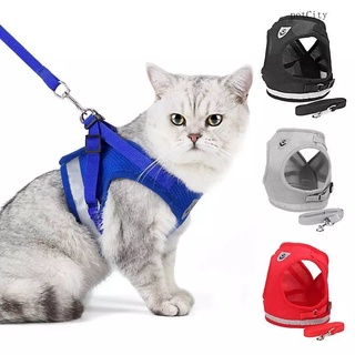 【petCity】สายจูงแมว ป้องกันการชน เสื้อกั๊กพิเศษ สายจูงแมว โซ่จูงแมว เชือกจูงสุนัข และแมว ป้องกันการแตกหัก อุปกรณ์สําหรับสัตว์เลี้ยง ไฟกลางคืนกลางแจ้ง