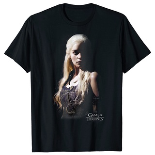 ย้อนยุคเสื้อยืด พิมพ์ลาย Game Of Thrones Daenerys Targaryen Dark Portrait สําหรับผู้ชายS-5XL