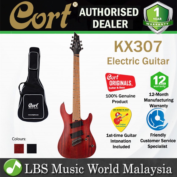 Cort KX307 Multi Scale 7 String กีตาร์ไฟฟ้าคั่ว Maple Fretboard และ HH Pickup พร้อมกระเป๋า (KX 307)