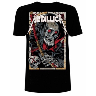 เสื้อยืดผ้าฝ้ายพิมพ์ลายแฟชั่น เสื้อยืด ลาย Metallica Death Reaper