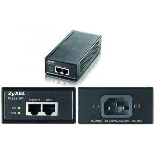 Zyxel POE12-HP 1 Gigabit PoE Injector Support IEEE 802.3af 15.4Watt, 802.3at 30Watt for AP, IP camera