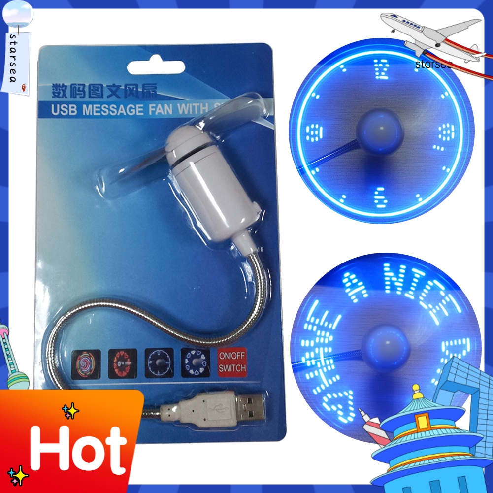 Stse_ พัดลมระบายความร้อน ทรงกลม ขนาดเล็ก ชาร์จ USB พร้อมไฟ LED