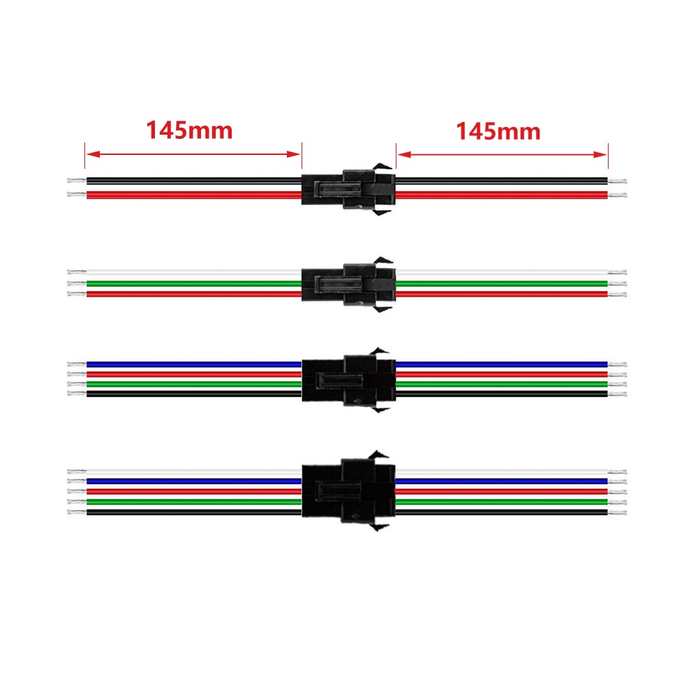 ตัวเชื่อมต่อ ตัวผู้ และตัวเมีย 2pin 3pin 4pin 5pin 15 ซม. สําหรับแถบไฟ LED 5050 3528 WS2812B WS2811 WS2815 10-50 คู่
