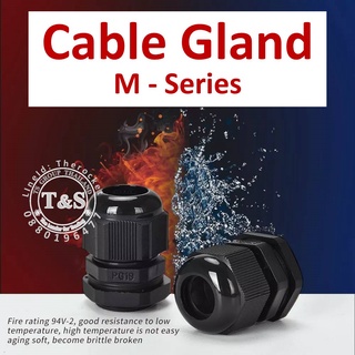 เคเบิลแกลนด์ Nylon Cable Gland IP68 ขนาด M12-32 (มิล) สีดำ ผลิตจากเม็ดพลาสติกคุณภาพ (ราคาต่อ ตัว)