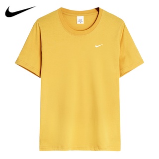 [S-5XL]Nike ของแท้ 100% เสื้อยืดแขนสั้น ผ้าฝ้าย แบบนิ่ม ใส่สบาย สีพื้น สําหรับผู้ชาย และผู้หญิง