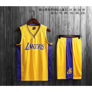 [ช้อปครบ 100.- ลด10% ใส่โค้ด QYTABOVB] ชุดบาสเก็ตบอล Lakers คอวี