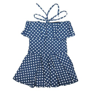 Easy Swim One-Piece Swimming Suit ( Blue/ White Polka Dot )