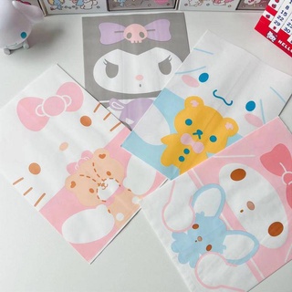 ถุงกระดาษคราฟท์ ลาย Sanrio mymelody Kuromi Cinnamoroll สําหรับใส่อาหารเด็ก 5 ชิ้น ต่อชุด