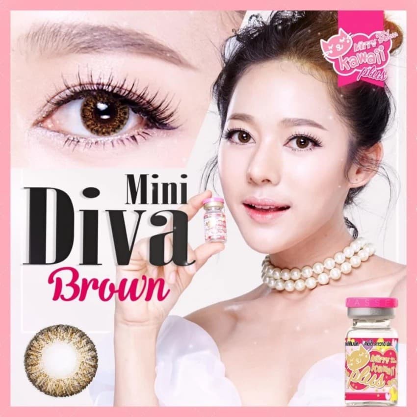 💖คอนแทคเลนส์รุ่น Mini DIVA Brown (Dia.14.2)