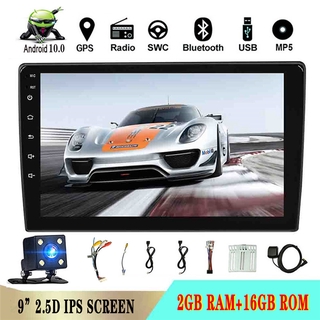 [2GB + 16GB] เครื่องเล่นบลูทู ธ Android ขนาด 9 นิ้ว 2 Din Car Radio Stereo 2.5D IPS Touch Screen เครื่องเล่น Mp5 พร้อมกล้อง