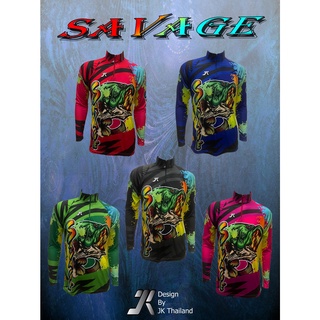 JK Thailand เสื้อตกปลา SAVAGE ป้องกันรังสี UV 80% แห้งเร็ว