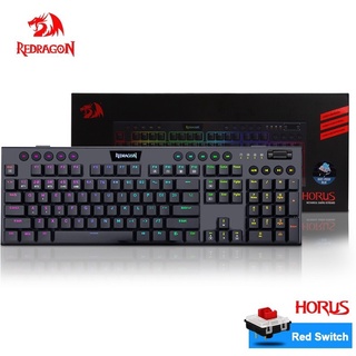 Redragon Horus K618 RGB คีย์บอร์ด low profile เล่นเกมไร้สายบลูทูธ 5.0 USB 2.4G 3โหมด