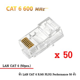 หัว LAN CAT 6 RJ45 PLUG High Performance (ตัวผู้ 50 ตัว)