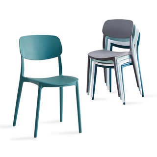 เก้าอี้สไตล์นอร์ดิก พลาสติกขึ้นรูป หลากหลายสีสัน รับน้ำหนักไ…