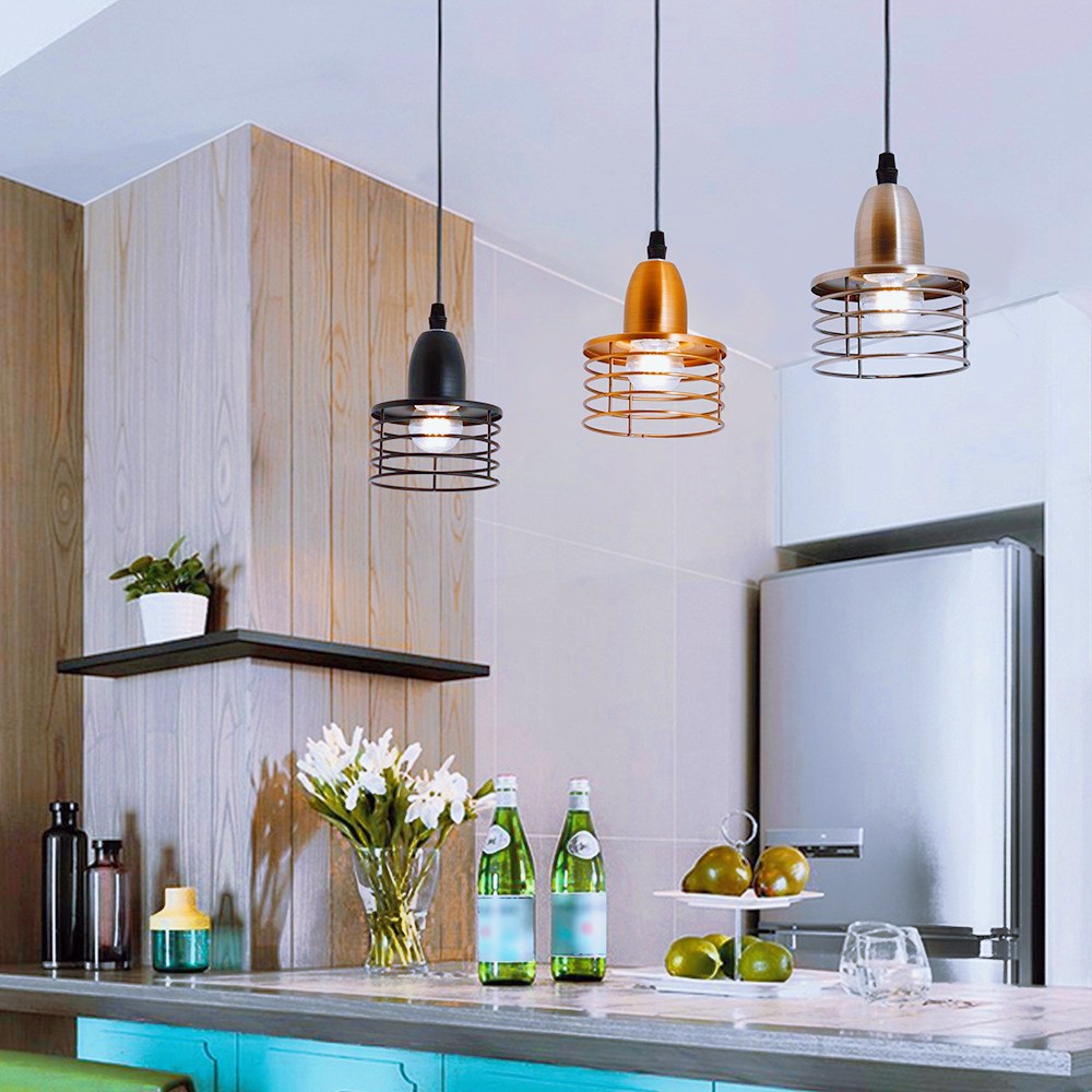 In Stock Cod Ceiling Light Gold Circle Pendant Lights Kitchen Island Lighting Fixtures Vintage Droplight Chandelier Edi Shopee Thailand