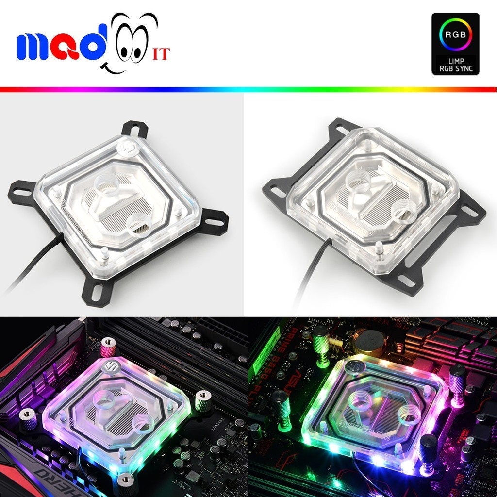 💧 Syscooling C55 Series RGB CPU Water Block บล็อคน้ำระบายความร้อน รองรับ Intel / AMD