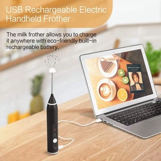 เครื่องตีฟองนมไฟฟ้า แบบชาร์จ usb 1200mAh มีให้เลือก3สี ที่ตีฟองนม อุปกรณ์ชงกาแฟ