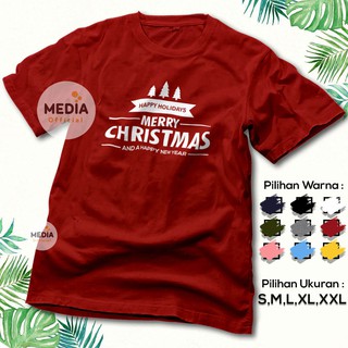 เสื้อยืดผ้าฝ้าย เสื้อยืด พิมพ์ลายคริสต์มาส Happy Holiday Merry Christmas - Christian Xmas Distro 2380