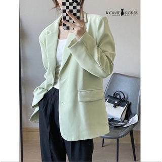 Kowie Korea light Green   เบลเซอร์สีเขียวอ่อน  สูทสีเขียว Blazers( 244 )  price  1090 ฿  พร้อมส่ง