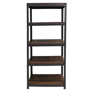 Shelf 5-SHELVING UNITS FURDINI ZIR-5 76X40X173CM BLACK/DARK WOOD Multipurpose furniture Home &amp; Furniture ชั้นวางของ ชั้น